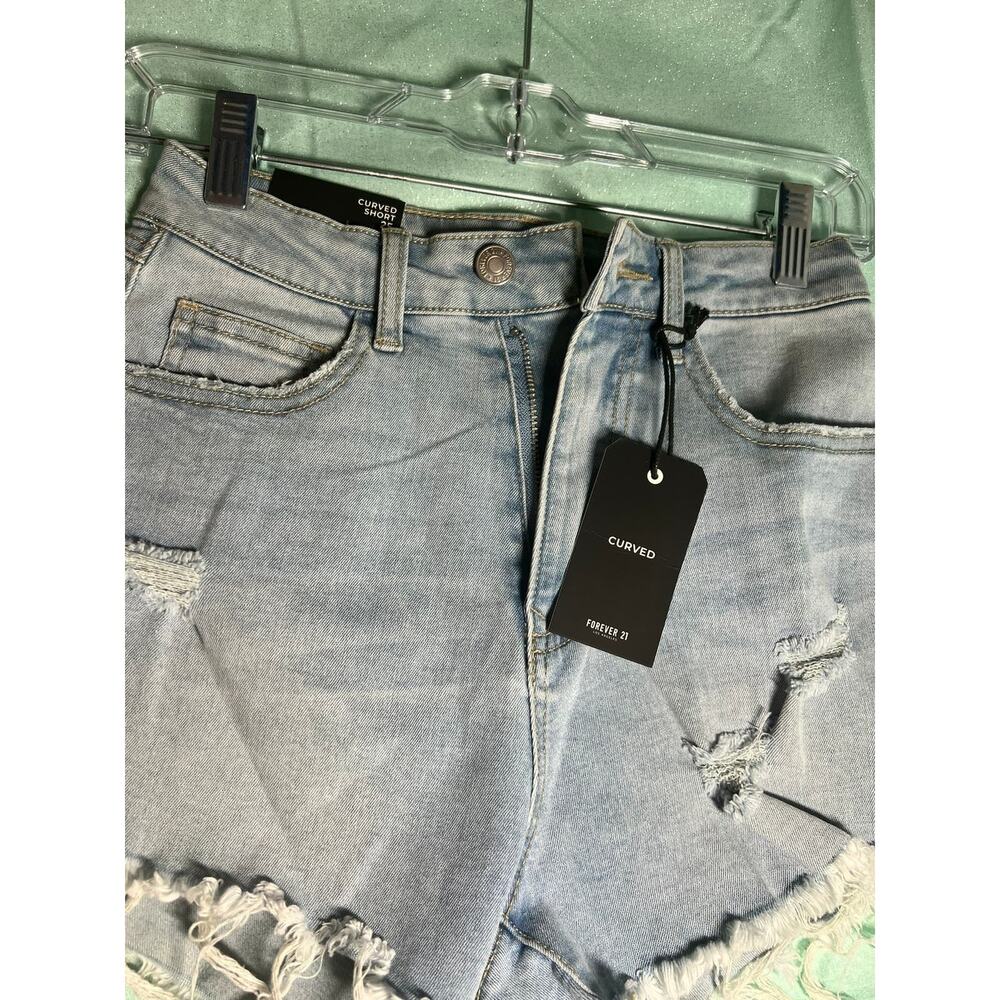 Forever 21 High Rise Curvy Fit Blue Cutoff Shorts| Size 25